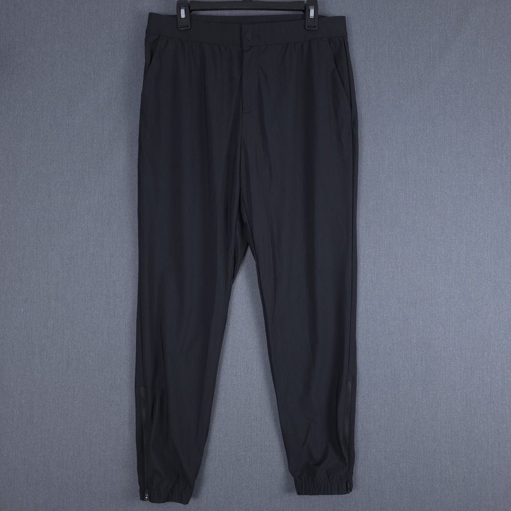 Ten Thousand Performance Pants Mens Large Black Ankle Zip Tapered Joggers Gym